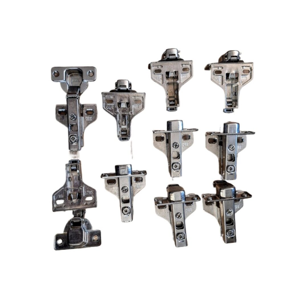 Ten Euro Cabinet Hinges 125° Full Overlay Cam Adjustable Self-close Hinge w Plat